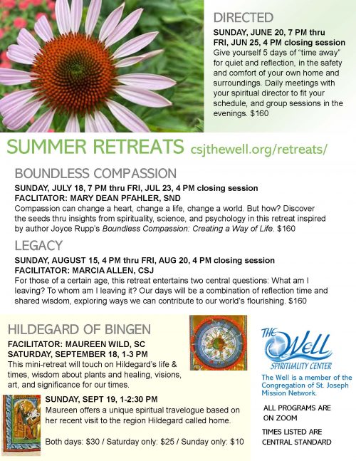 Time to plan your summer retreats - The Well Spirituality Center